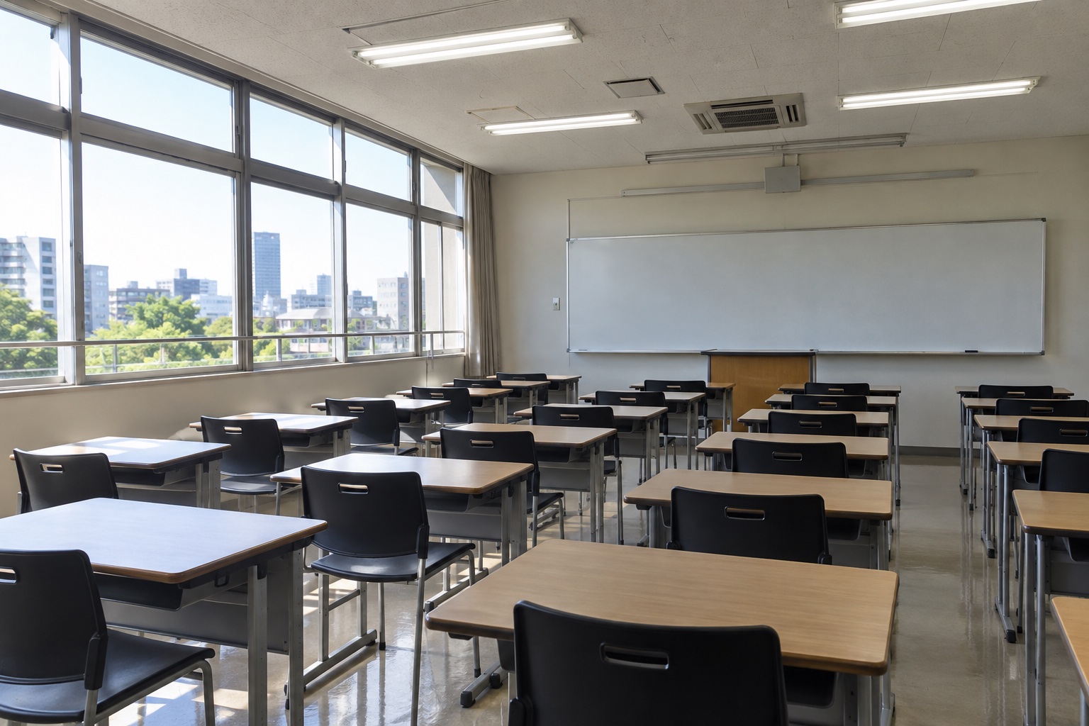 窓から光が入る教室のイメージ